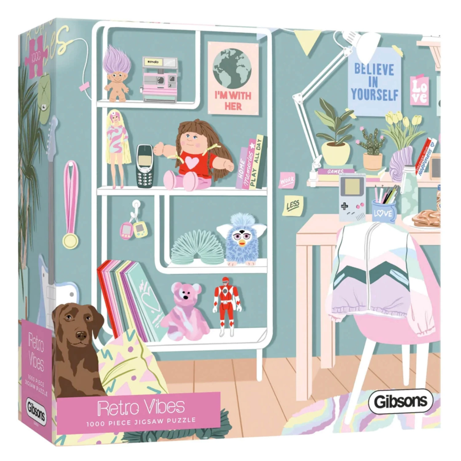 Gibsons Retro Vibes Jigsaw Puzzle 90s Bedroom White Logo 1000 Pieces 2 Gibsons Retro Vibes Jigsaw Puzzle 90s Bedroom White Logo 1000 Pieces - Image 2