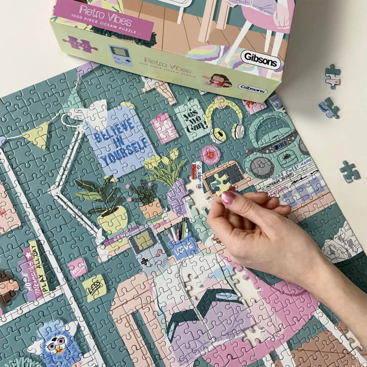 Gibsons Retro Vibes Jigsaw Puzzle 90s Bedroom White Logo 1000 Pieces 1 Gibsons Retro Vibes Jigsaw Puzzle 90s Bedroom White Logo 1000 Pieces