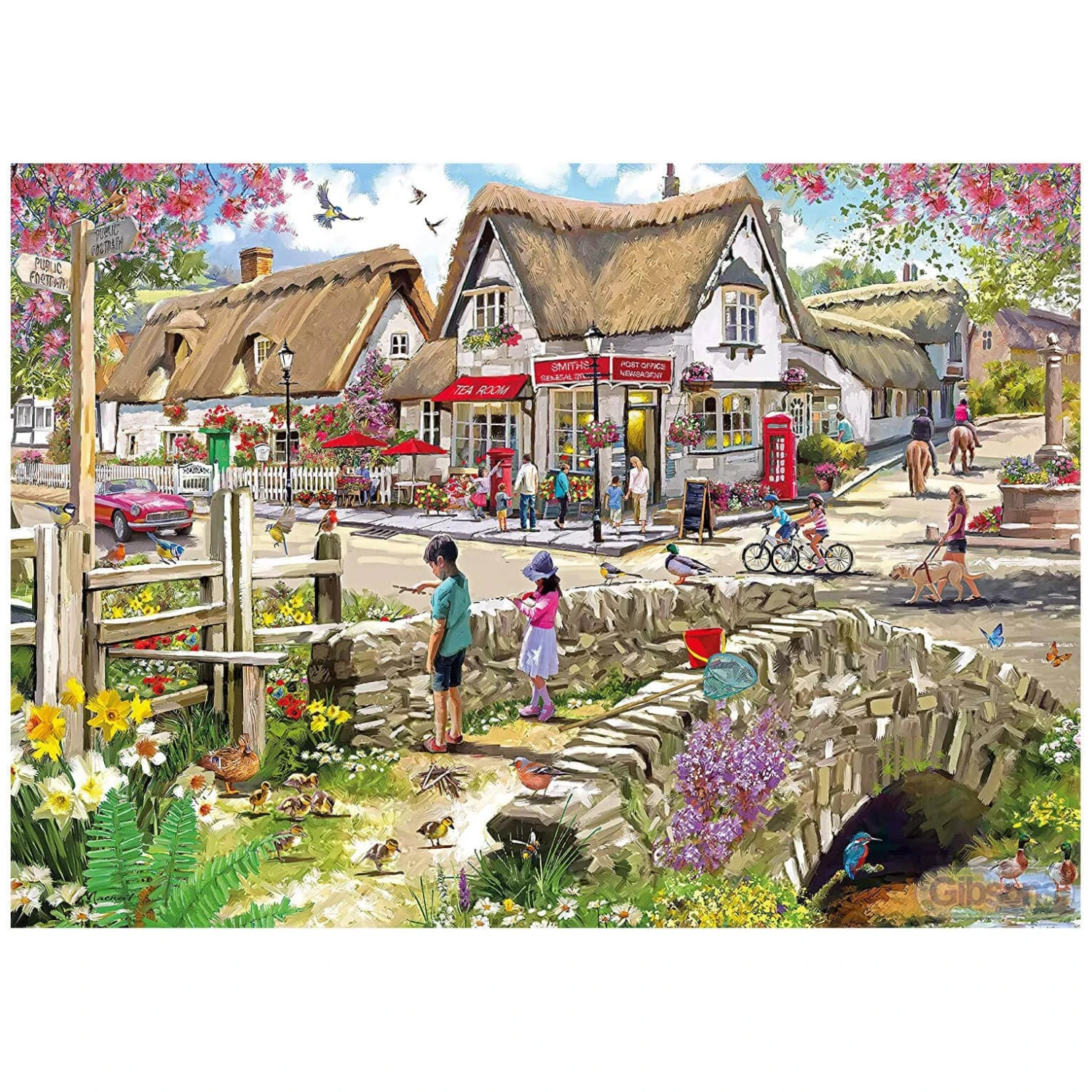 Gibsons Daffodils & Ducklings Jigsaw Puzzle Spring Village 1000 Pieces 2 Gibsons Daffodils & Ducklings Jigsaw Puzzle Spring Village 1000 Pieces - Image 2