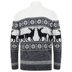 Mens Nordic Pattern Christmas Jumper Fairisle Reindeer 1/4 Zip 7 Mens Nordic Pattern Christmas Jumper Fairisle Reindeer 1/4 Zip -XS Stock Shop SRG1A14231 F 2 opt 21741.1601298092.1100.1100