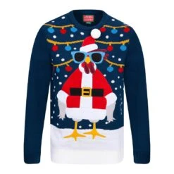 Mens Light Up Santa Turkey Christmas Jumper Fun LED Baubles