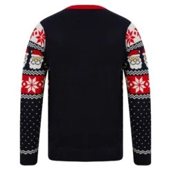 Mens Christmas Jumper Santa Snowflake Traditional -XS Stock Shop SRG1A17078 A 2.opt
