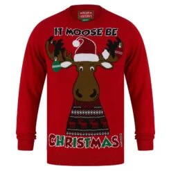 Mens It Moose Be Christmas Festive Xmas Jumper -XS Stock Shop SRG1A17089 F 1.opt