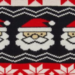 Kids Christmas Jumper Santa Head Snowflakes Red Black Nordic -XS Stock Shop SRG2A17150 A 3 opt