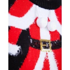 Womens Mrs Claus Christmas Jumper Sequins Pom Poms Black -XS Stock Shop SRG3A15867 3 opt 11205.1604309268.1100.1100