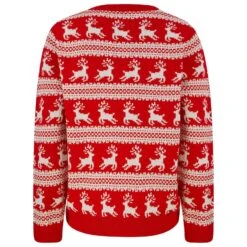 Womens Traditional Christmas Jumper Leaping Reindeer Red -XS Stock Shop SRG3A17239 E 2 opt