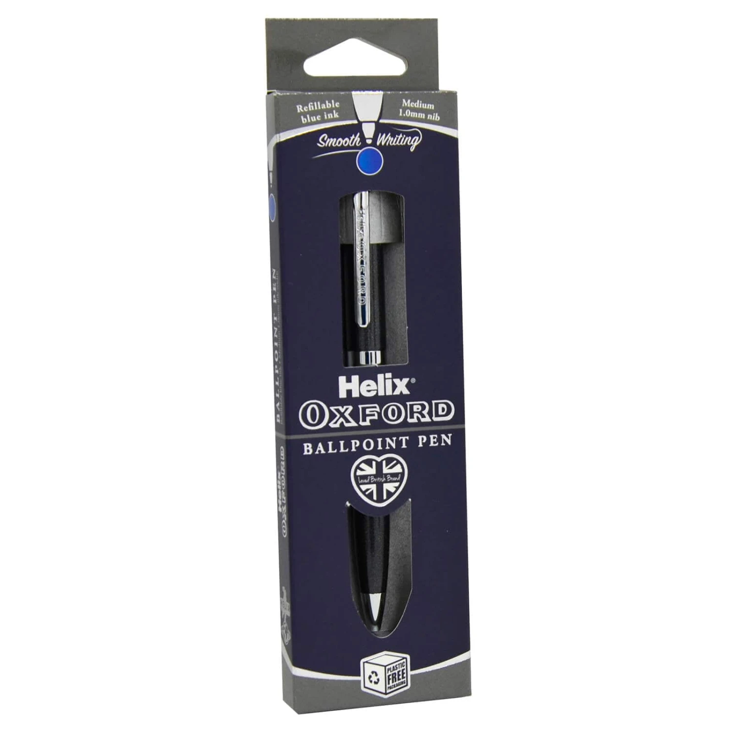 Ballpoint Pen Helix Oxford Smooth Writing Refillable Blue Ink 1 Ballpoint Pen Helix Oxford Smooth Writing Refillable Blue Ink