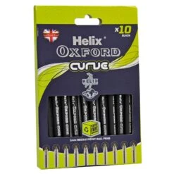 Pack Of 10 Ball Pens Helix Oxford Curve 1mm Needle Point