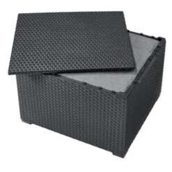 Keter Rosalie 2 Seater Balcony Set Storage Table Grey Rattan -XS Stock Shop UBLKTR0044 3