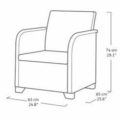 Keter Rosalie 2 Seater Balcony Set Storage Table Grey Rattan -XS Stock Shop UBLKTR0044 6