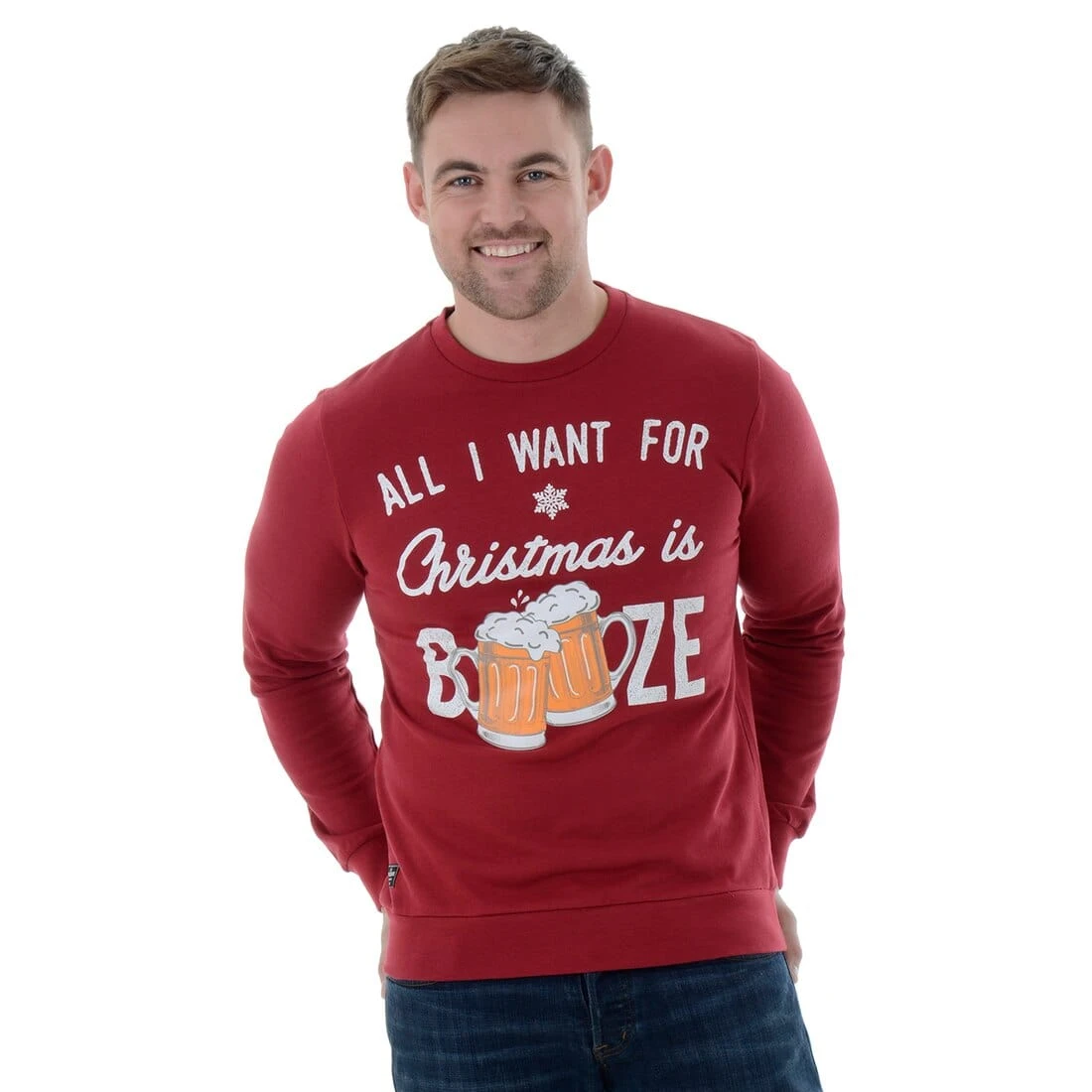 Mens Novelty Christmas Jumper Sweatshirt All I Want Is Booze 1 Mens Novelty Christmas Jumper Sweatshirt All I Want Is Booze