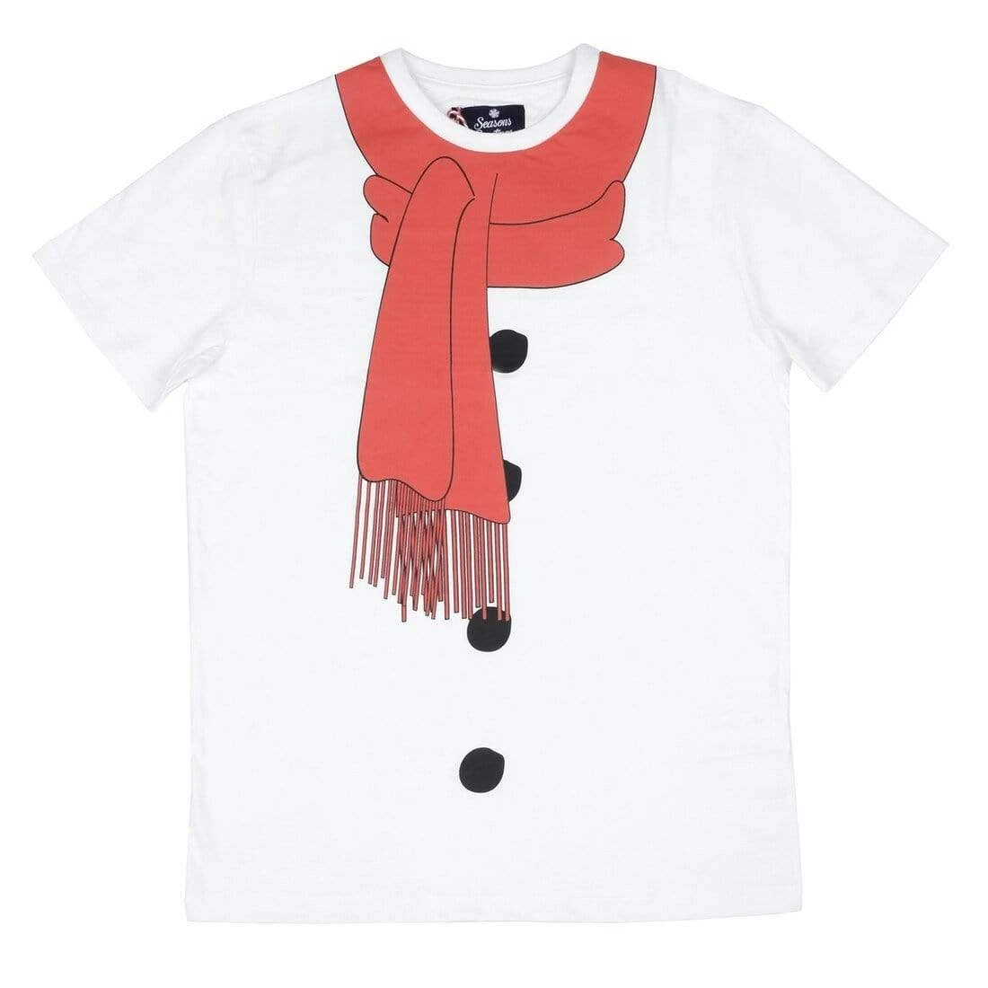 Mens Christmas T-Shirt Snowman Red Scarf White Fun Xmas Top 1 Mens Christmas T-Shirt Snowman Red Scarf White Fun Xmas Top