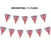 4m GB Triangle Bunting 11 Union Jack Flags Party Decoration