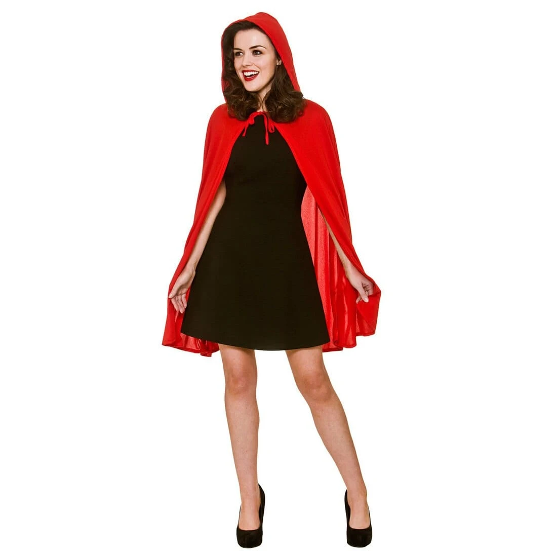 Womens Little Red Riding Hooded Cape Halloween Costume 1 Womens Little Red Riding Hooded Cape Halloween Costume