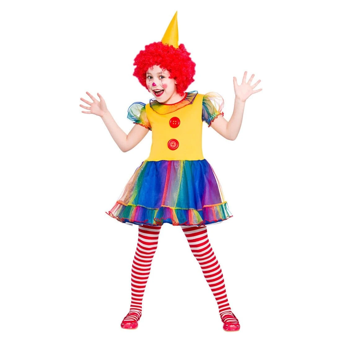 Girls Cute Little Clown Fancy Dress Halloween Costume 1 Girls Cute Little Clown Fancy Dress Halloween Costume