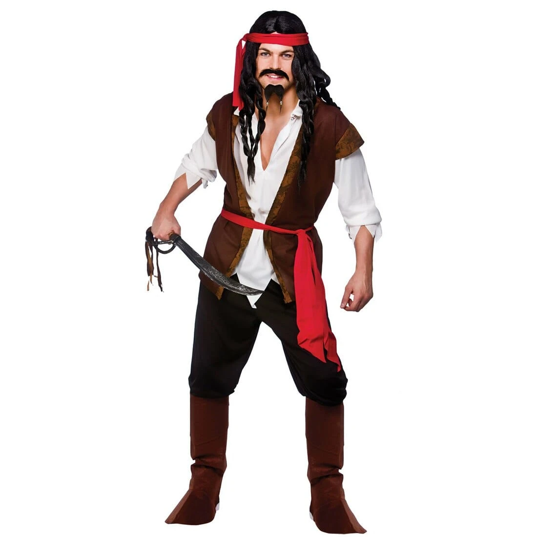 Mens Caribbean Pirate Captain Fancy Dress Halloween Costume 1 Mens Caribbean Pirate Captain Fancy Dress Halloween Costume