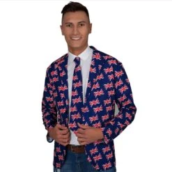 Royal Wedding Jacket & Tie Mens Union Jack Flag Fancy Dress