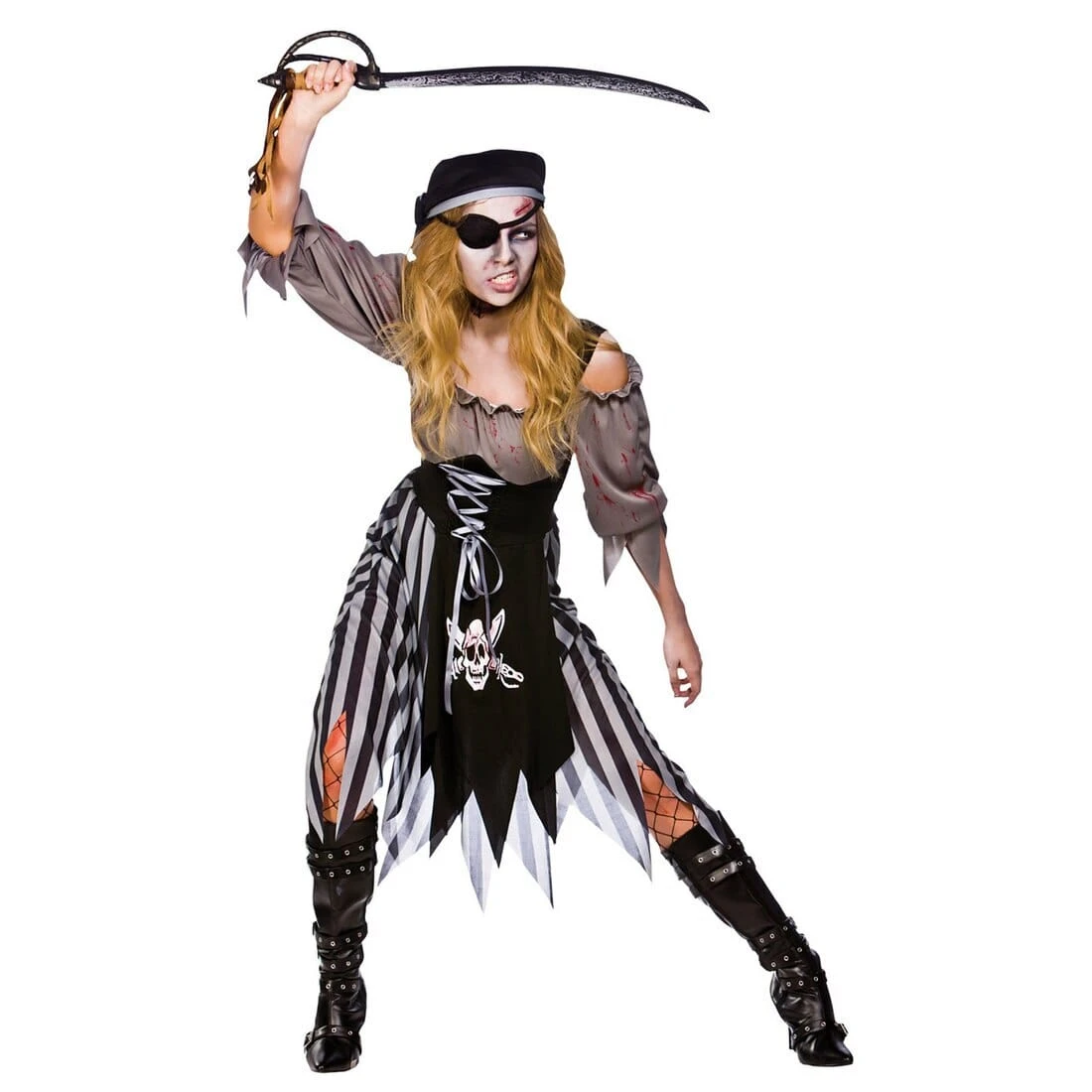 Womens Zombie Cutthroat Pirate Fancy Dress Halloween Costume 1 Womens Zombie Cutthroat Pirate Fancy Dress Halloween Costume
