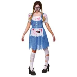 Zombie Blue White Country Girl Womens Halloween Costume
