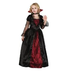 Girls Vampire Princess Halloween Horror Fancy Dress Party