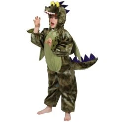 Kids Green Dinosaur Fancy Dress Halloween Party Outfit Costume