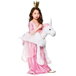 Kids Ride On Unicorn Fancy Dress Halloween Party Costume