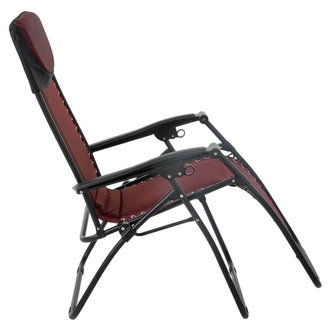 Garden Recliner Chair Zero Gravity Reclining Relaxer Padded Seat In Red 3 Garden Recliner Chair Zero Gravity Reclining Relaxer Padded Seat In Red - Image 3