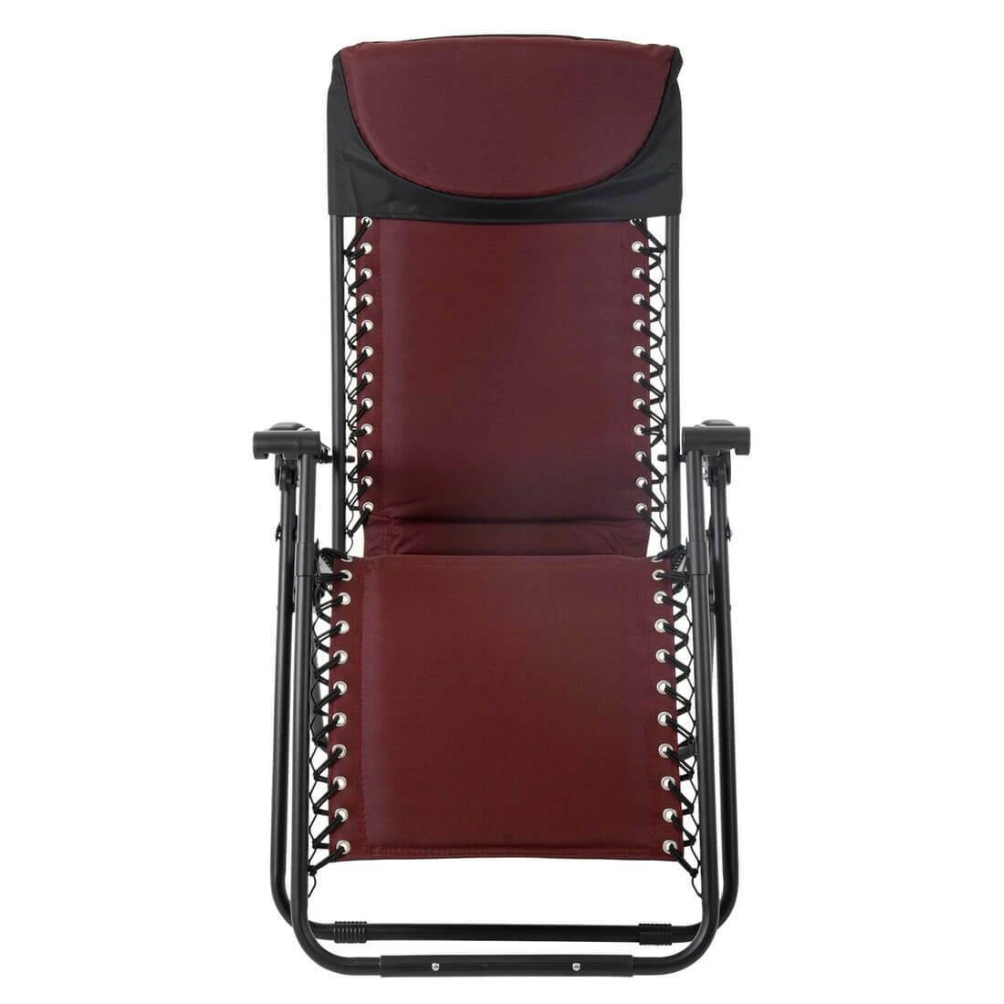 Garden Recliner Chair Zero Gravity Reclining Relaxer Padded Seat In Red 6 Garden Recliner Chair Zero Gravity Reclining Relaxer Padded Seat In Red - Image 6