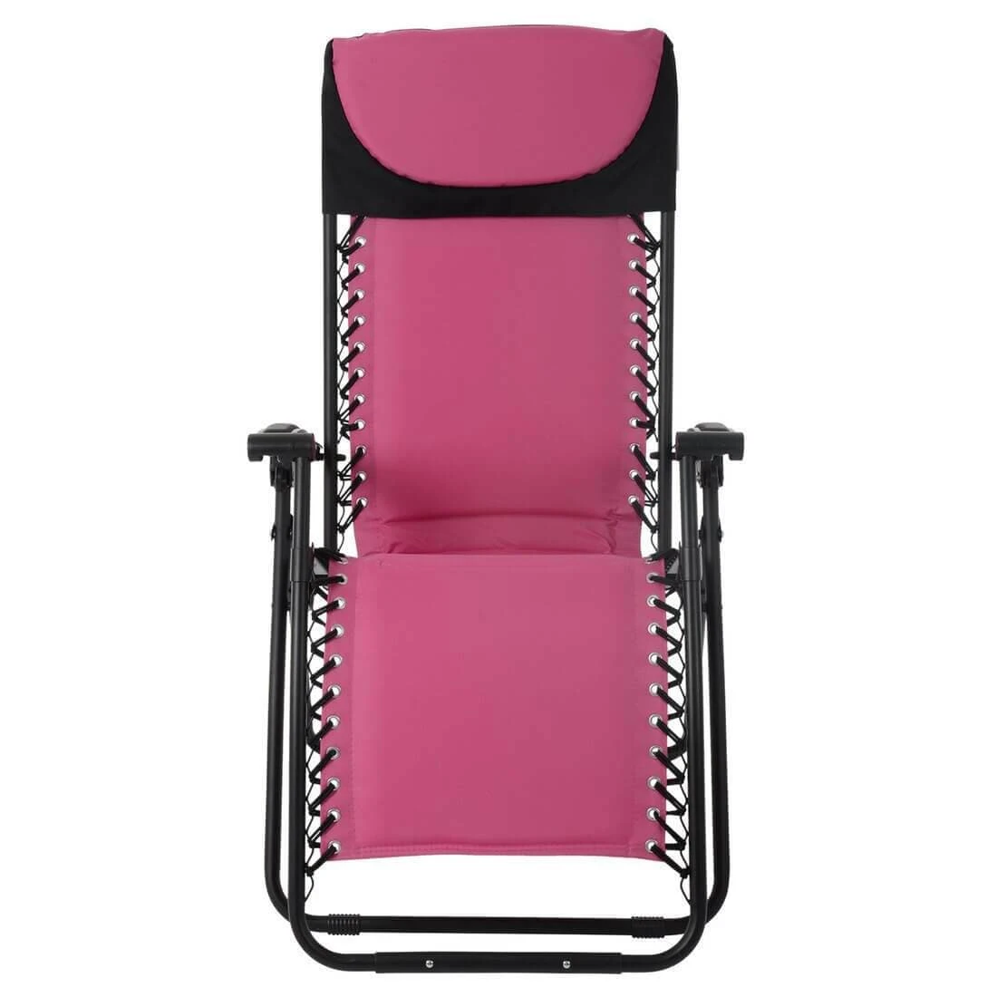 Garden Recliner Chair Zero Gravity Reclining Relaxer Padded Seat In Pink 7 Garden Recliner Chair Zero Gravity Reclining Relaxer Padded Seat In Pink - Image 7