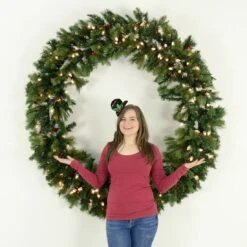 60"/40" Giant Pre-Lit LED Christmas Wreath Outdoor Decoration -XS Stock Shop XS3627 1600 4 31048.1504878820.1100.1100