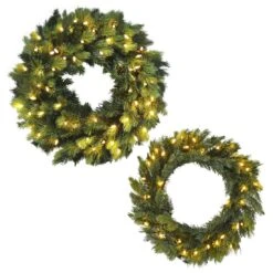 Christmas Wreath Pre-Lit Luxury Artificial Green Pine Tips -XS Stock Shop XS4351 Master 1600 1 18109.1544696437.1100.1100