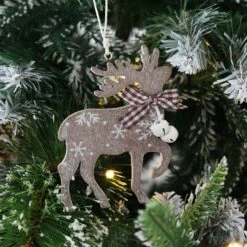 Set Of 6 Reindeer Christmas Tree Decorations Wooden Boxed 10 Set Of 6 Reindeer Christmas Tree Decorations Wooden Boxed -XS Stock Shop XS4530