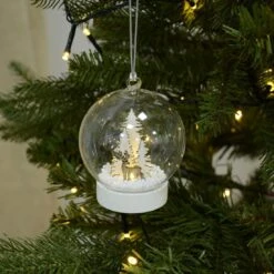 Light Up Christmas Bauble Reindeer & Xmas Trees In Snow