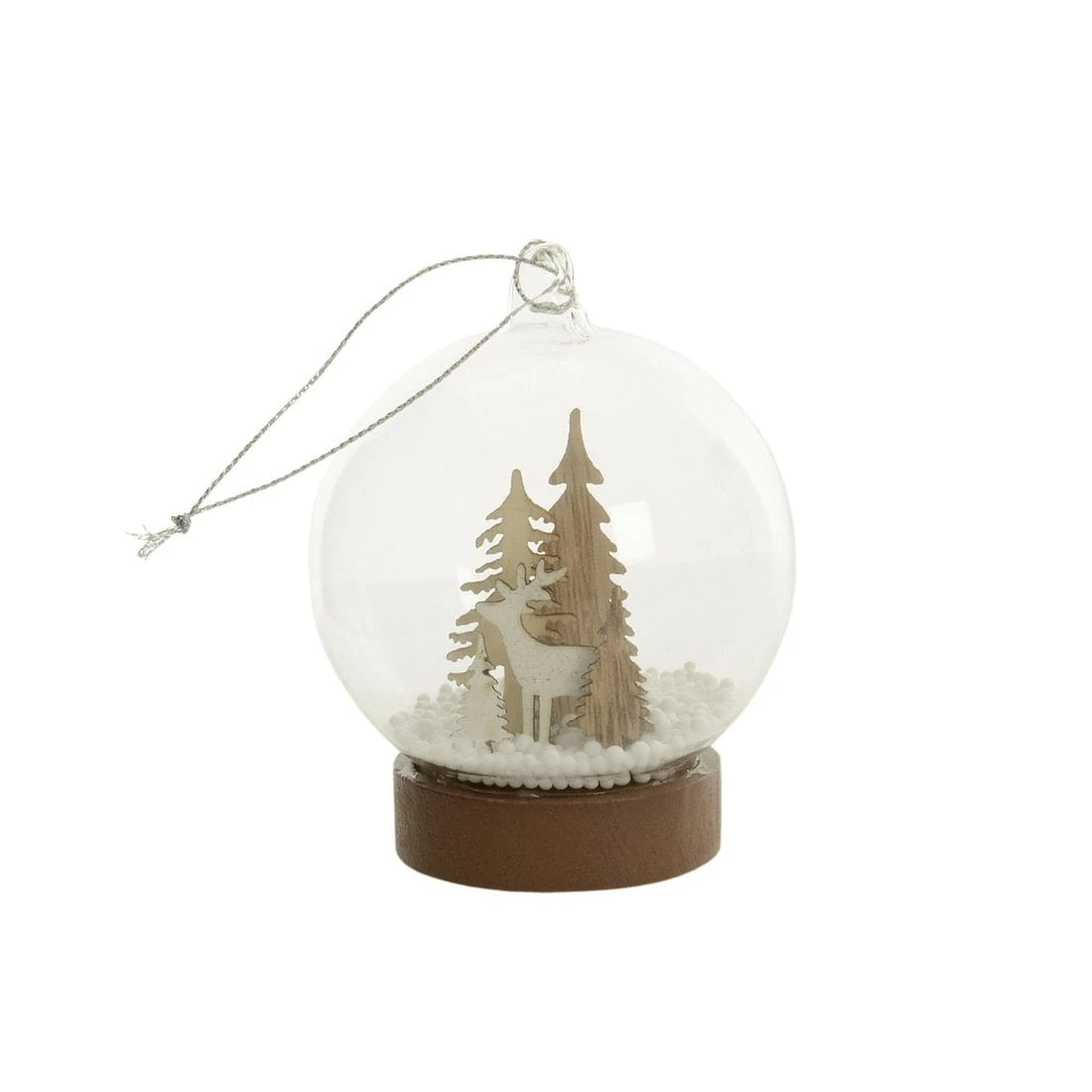 Light Up Glass Christmas Bauble Reindeer Forest In Snow 2 Light Up Glass Christmas Bauble Reindeer Forest In Snow - Image 2
