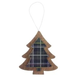 Set Of 6 Tartan Wooden Hanging Christmas Tree Decorations -XS Stock Shop XS5264 1600 3 17859.1508510441.1100.1100