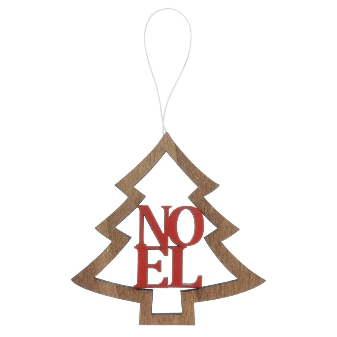 Set Of 6 Wooden Christmas Tree Decorations 3 Set Of 6 Wooden Christmas Tree Decorations - Image 3