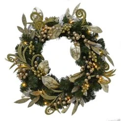 Christmas Wreath Pre-Lit Silver Gold Leaf Berries 60cm (2ft) 11 Christmas Wreath Pre-Lit Silver Gold Leaf Berries 60cm (2ft) -XS Stock Shop XS5819 1600 5 01514.1539340150.1100.1100