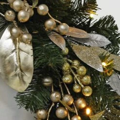 Christmas Wreath Pre-Lit Silver Gold Leaf Berries 60cm (2ft) 13 Christmas Wreath Pre-Lit Silver Gold Leaf Berries 60cm (2ft) -XS Stock Shop XS5819 1600 6 32683.1539340807.1100.1100