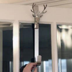Christmas Wreath Hanger Reindeer Silver Metal Door Hook 35cm -XS Stock Shop XS5835 life 1600 2 02902.1542978110.1100.1100
