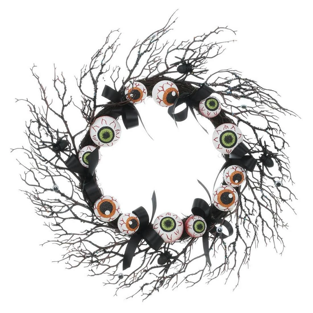 15" Glittery Eyeballs Halloween Wreath Hanging Decoration 1 15" Glittery Eyeballs Halloween Wreath Hanging Decoration