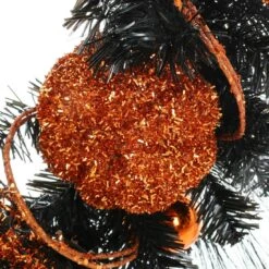 24" Orange Witch Halloween Wreath Sparkly Hanging Decoration -XS Stock Shop XS5954 1600 5 91787.1533736149.1100.1100