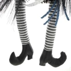 24" Silver Witch Halloween Wreath Glitter Hanging Decoration -XS Stock Shop XS5956 1600 3 85911.1533733265.1100.1100