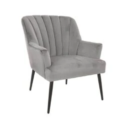Hodge & Hodge Oyster Shape Armchair With Velvet Style Cover -XS Stock Shop XS6188 1600 1 opt 25767.1597144165.1100.1100