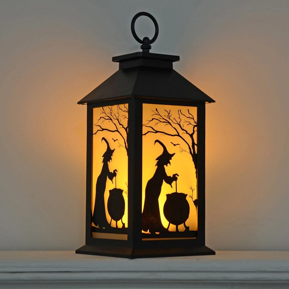 Cackle & Co Black Halloween Design Lantern With Lights 3 Cackle & Co Black Halloween Design Lantern With Lights - Image 3