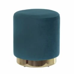 Hodge & Hodge Sophia Stylish Velvet Stool With Gold Base 14 Hodge & Hodge Sophia Stylish Velvet Stool With Gold Base -XS Stock Shop XS6412 1600 1 opt 08019.1597141757.1100.1100