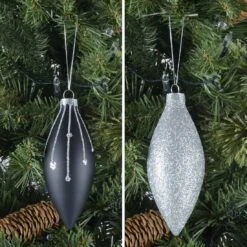 6pk Glass Drop Christmas Tree Baubles With Glitter -XS Stock Shop XS6461 lifestyle 61803.1569842144.1100.1100