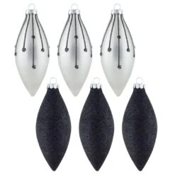 6pk Glass Drop Christmas Tree Baubles With Glitter -XS Stock Shop XS6462 Master 1 64917.1569842176.1100.1100