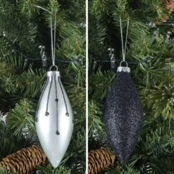 6pk Glass Drop Christmas Tree Baubles With Glitter -XS Stock Shop XS6462 lifestyle 80451.1569842152.1100.1100