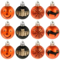 12pk Mini Halloween Decorative Baubles 4cm -XS Stock Shop XS6473 1 opt