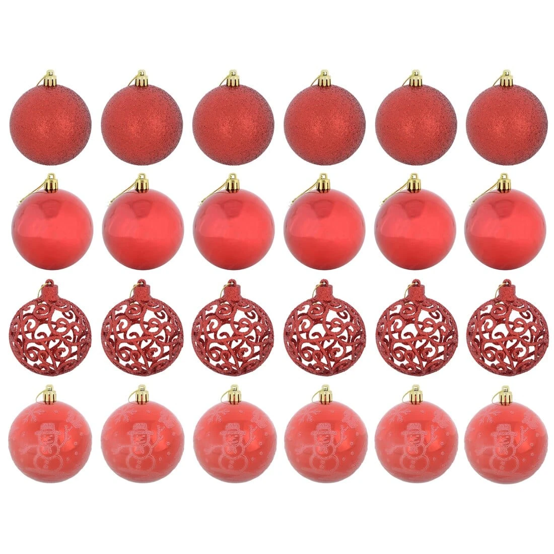 24pk Mixed Metallic Christmas Tree Baubles Bumper Set 8cm 6 24pk Mixed Metallic Christmas Tree Baubles Bumper Set 8cm - Image 6